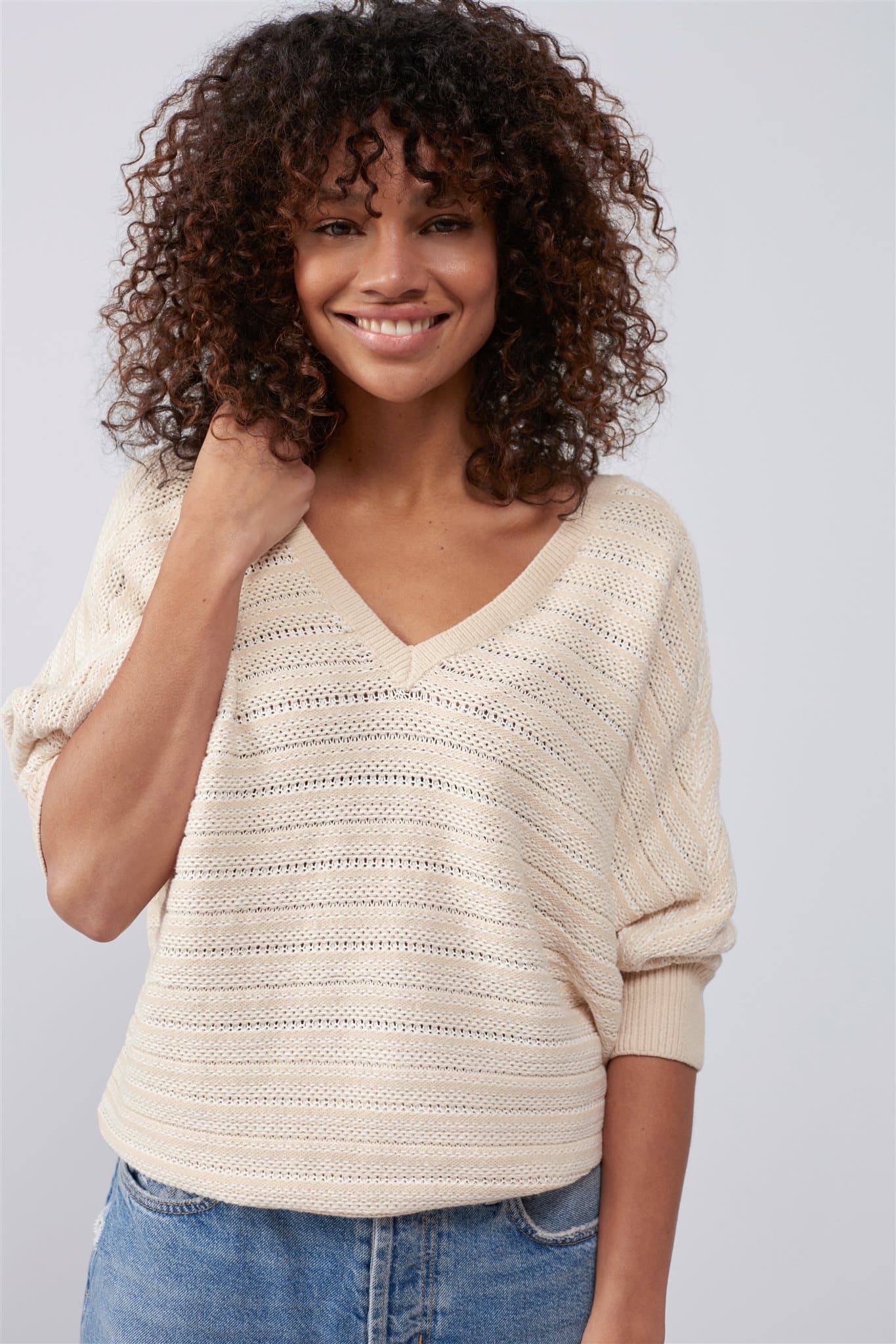 Double v-neck sweater
